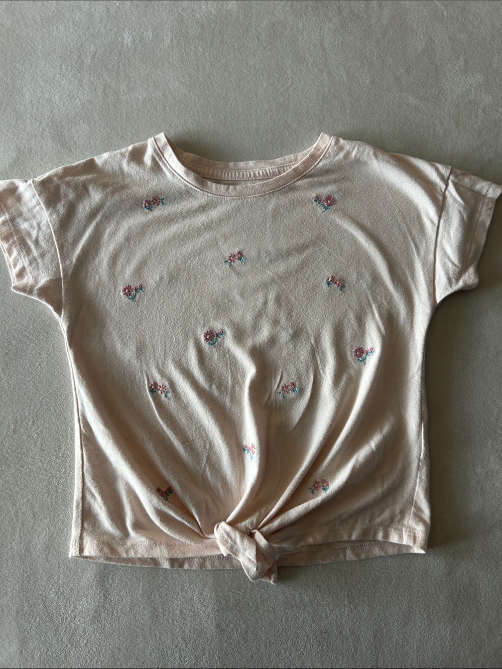 wonder nation Light Pink Floral Tie-Front Tee